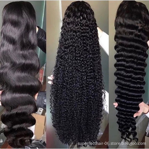 Wholesale Cheap Virgin Brazilian 100% Human Hair Wig Deep Wave HD Transparent Lace High Quality 12 To 30 Inch Wigs
